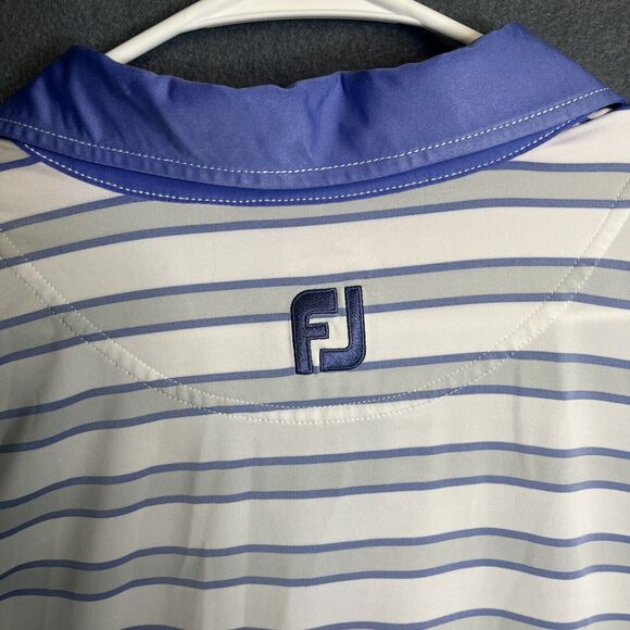 FootJoy Polo Shirt Mens XL Blue FJ Golf Wicking Athletic Fit Short Sleeve Active - Picture 6 of 9